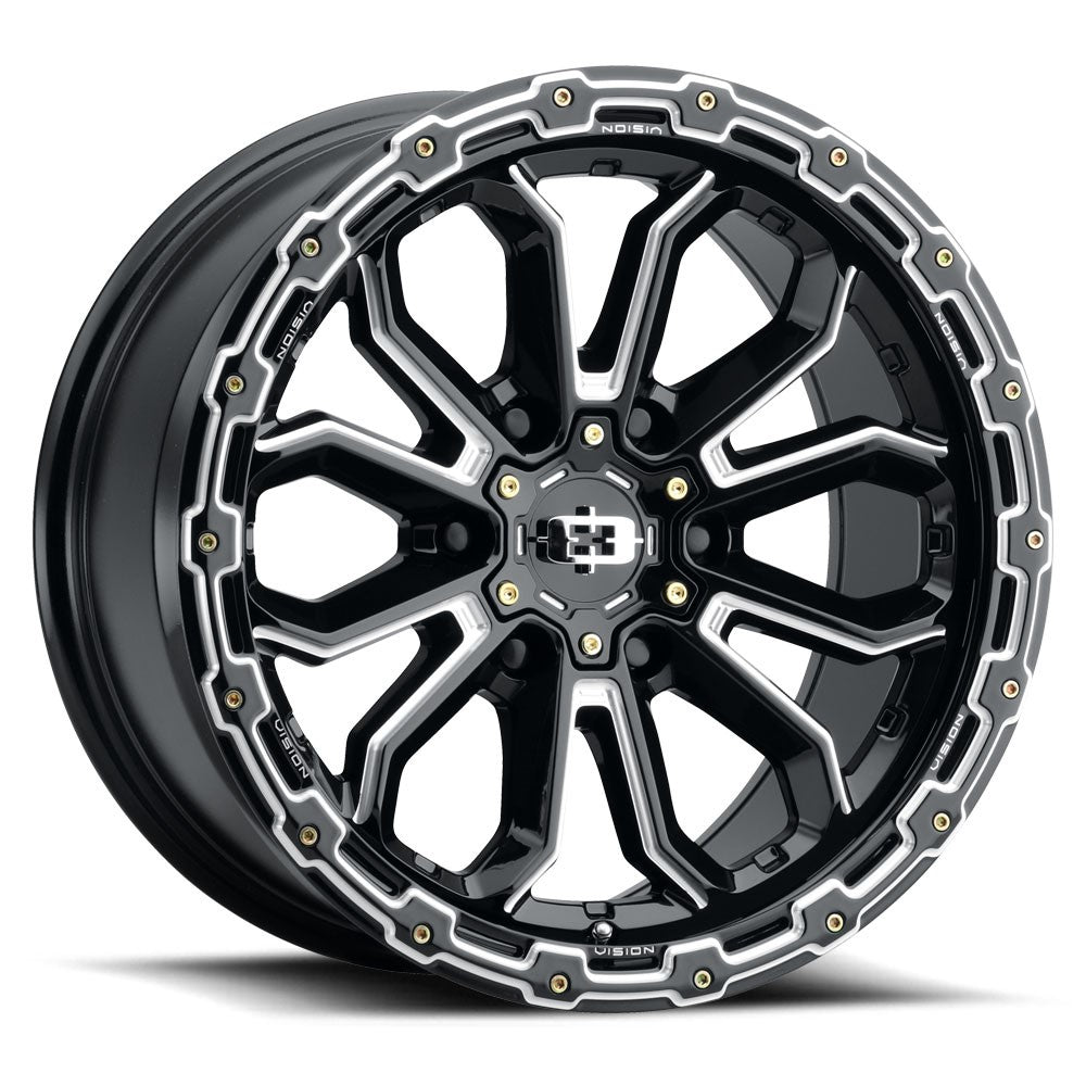20x10 Vision 405 Korupt Gloss Black Milled Spoke Wheel 6x135 (-25mm)