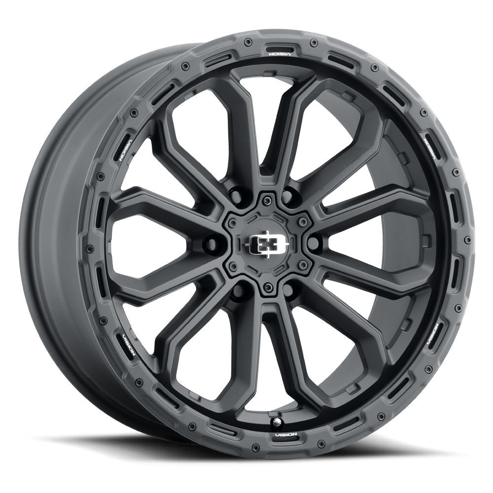 18x9 Vision 405 Korupt Satin Black Wheel 6x5.5 (12mm)