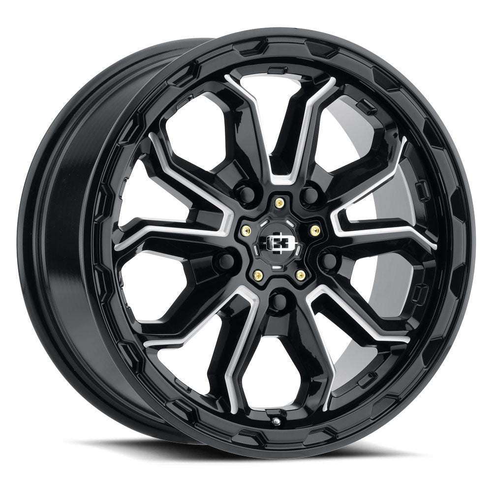16x6.5 Vision 410 Korupt Gloss Black Milled Spoke Wheel 5x130 (45mm)
