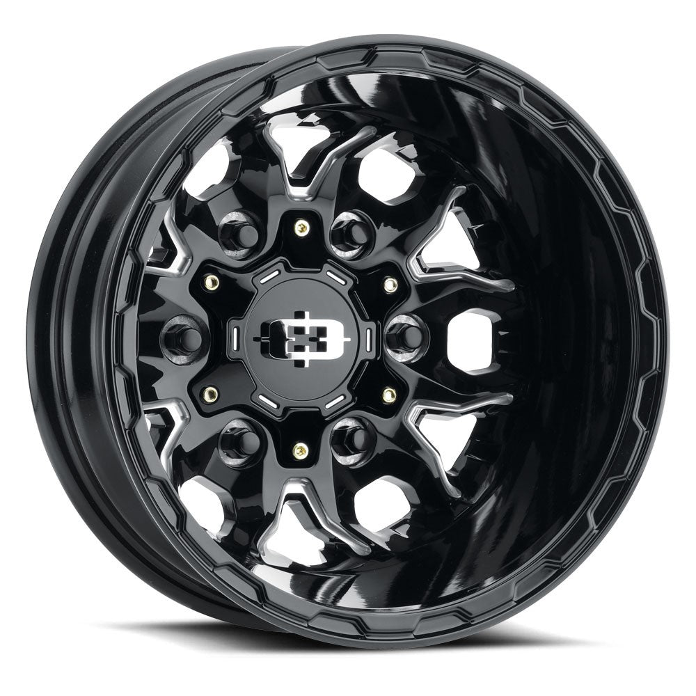 16x6 Vision 410 Korupt DUALLY REAR Gloss Black Milled Spoke Wheel 6x180 (-130mm)