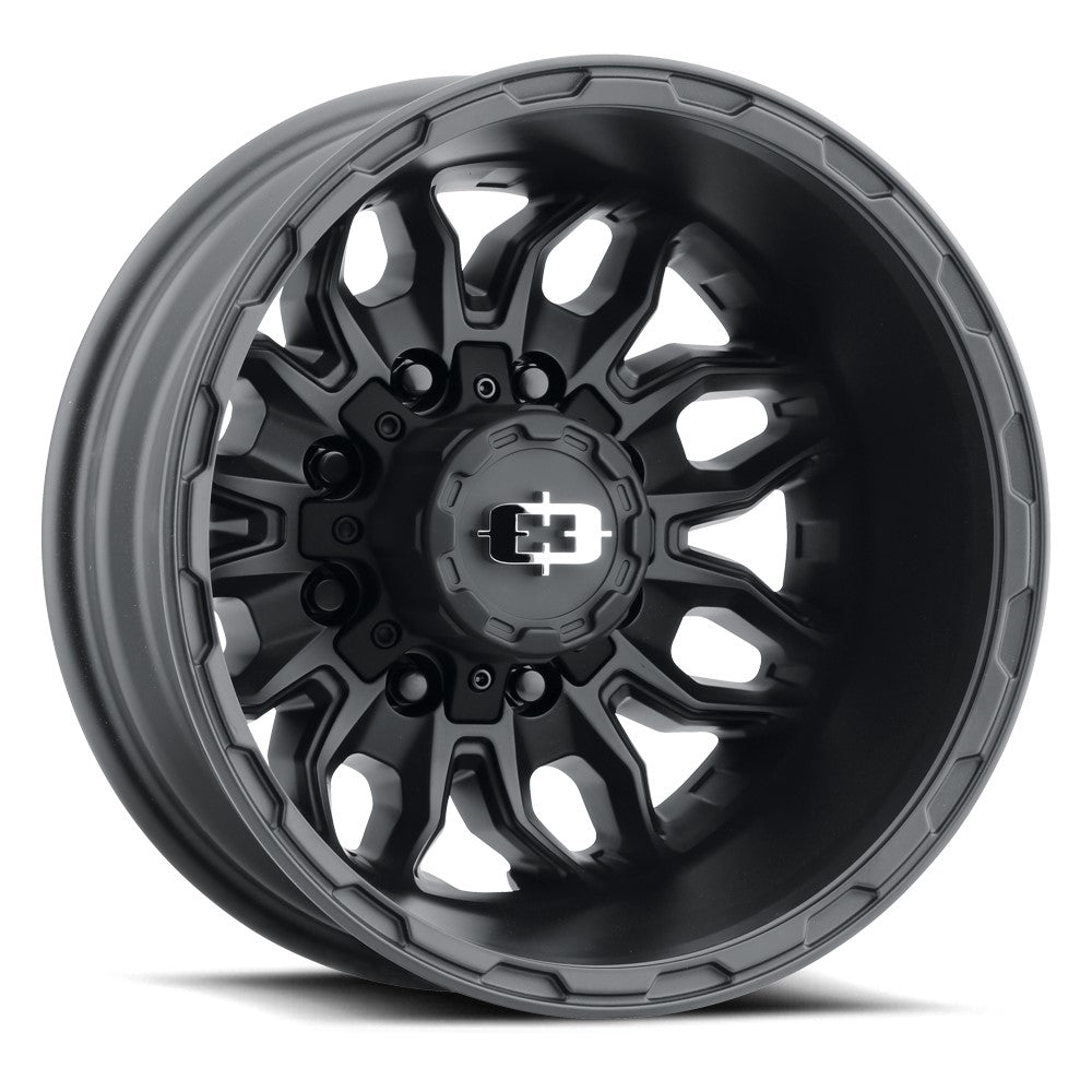 17x6.5 Vision 410 Korupt Satin Black DUALLY REAR Wheel 8x210 (-143.35mm)