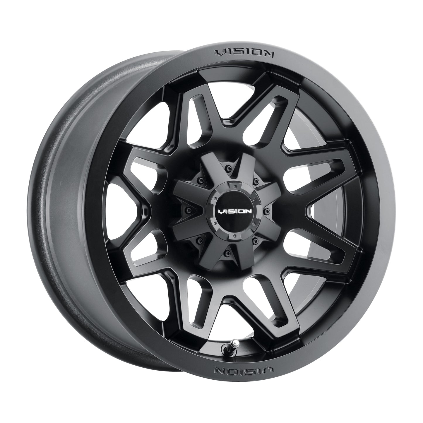 12x8 Vision 416 Se7en Matte Black UTV Wheel 4x110 (-10.2mm)
