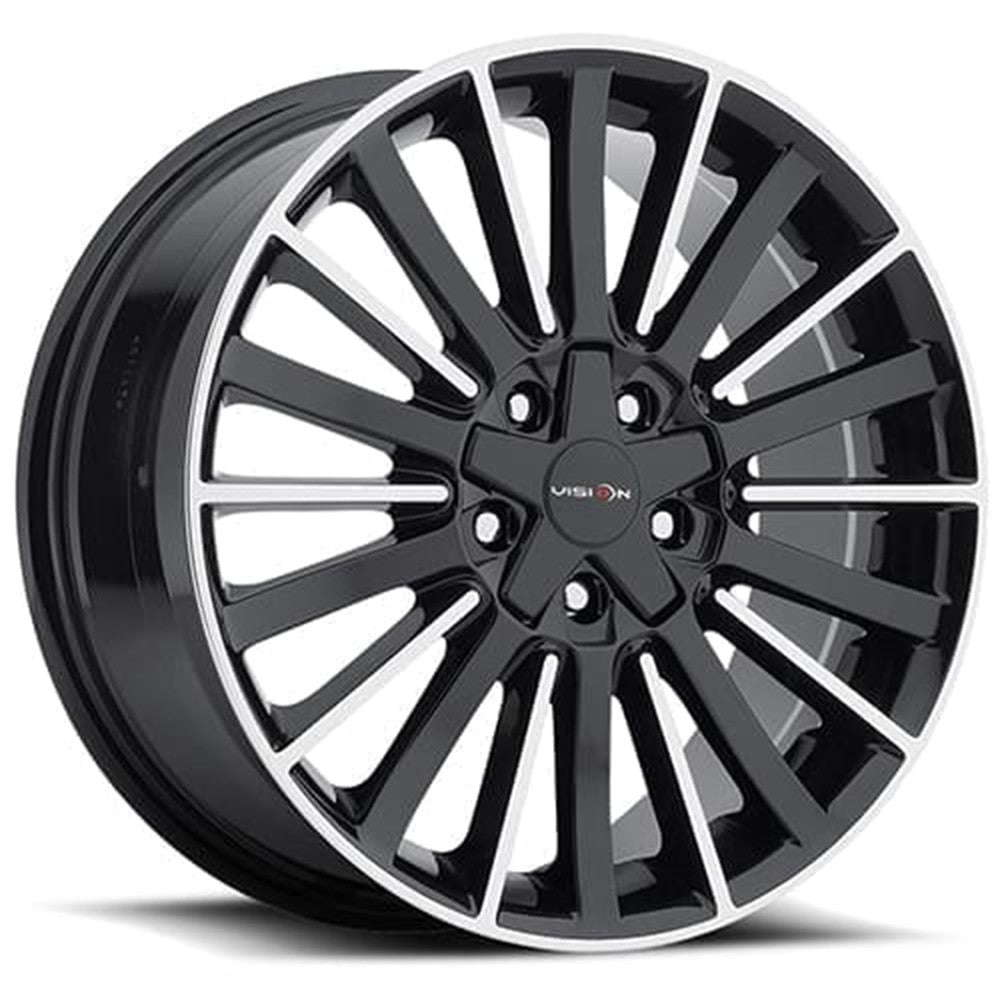 16x7.5 Vision 466 Conduit Gloss Black Machined Face Wheel 5x100 (34mm)