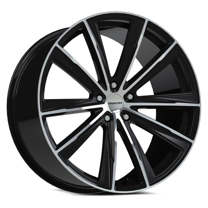 20x10.5 Vision 471 Splinter Gloss Black Machined Face Wheel 5x115 (42mm)