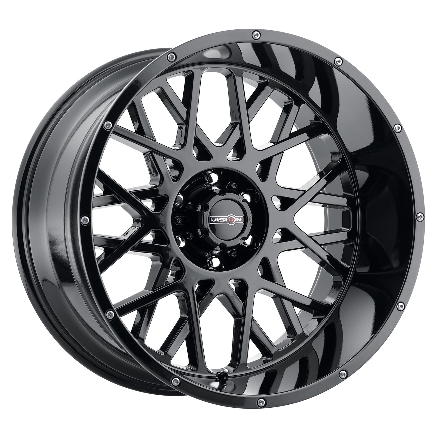 20x10 Vision 412 Rocker Gloss Black Wheel 8x6.5 (-25mm)