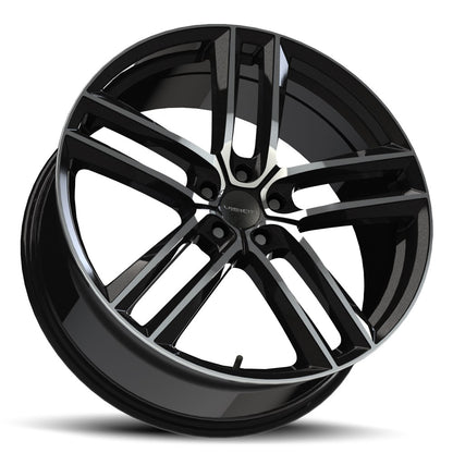 19x8.5 Vision 475V Clutch Gloss Black Machined Face Wheel 5x112 (35mm)