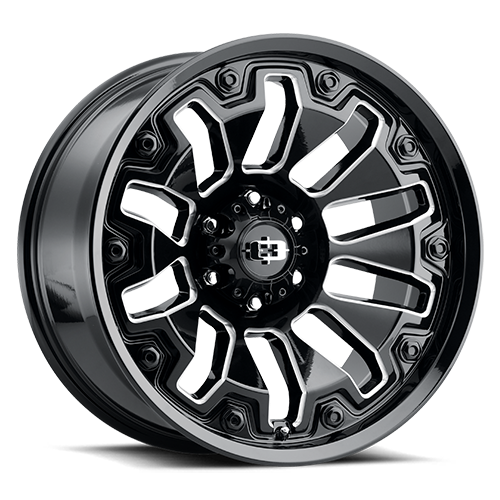 18x9 Vision 362 Armor Gloss Black Milled Spoke Wheel 5x5.5 (12mm)