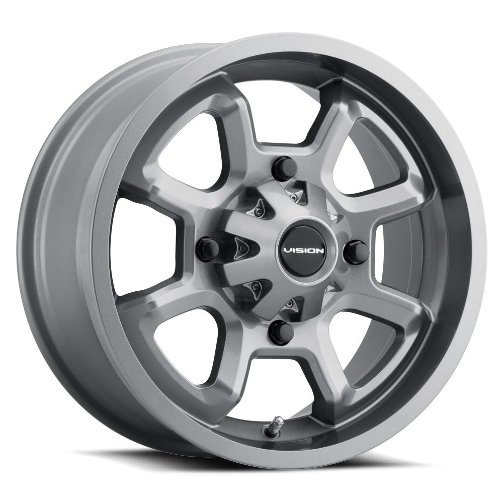 12x8 Vision ATV/UTV 415 Bomb UTV Gunmetal Wheel 4x110 (-10.2mm)