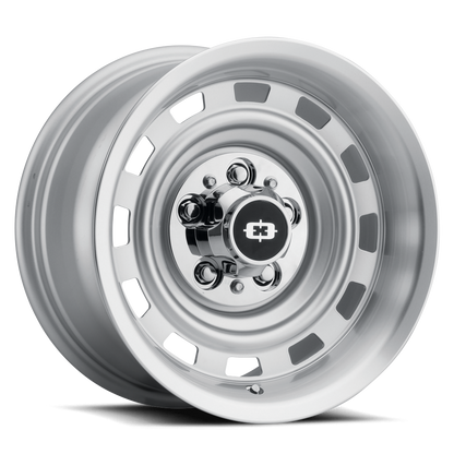 15x7 American Muscle 54 Cheyenne Silver Machined Lip Wheel 5x4.75 (6mm)
