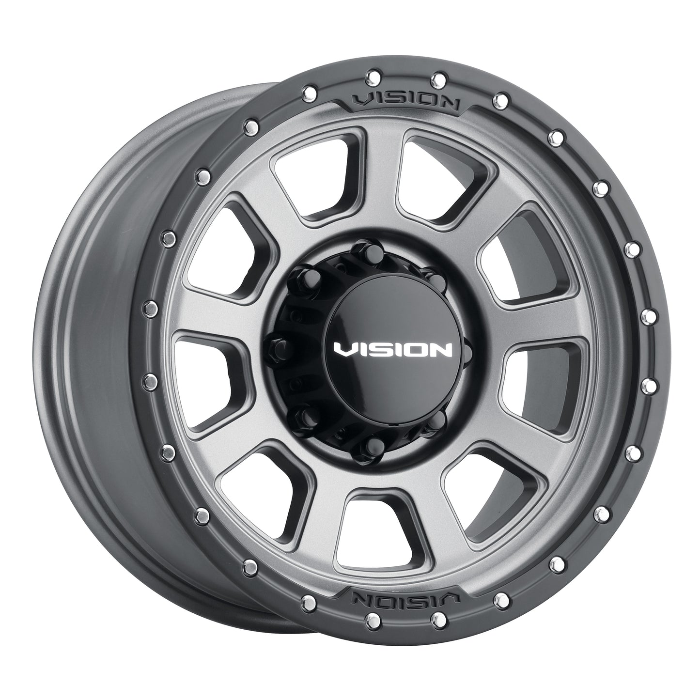 18x9 Vision 350 Ojos Satin Grey Wheel 8x6.5 (12mm)