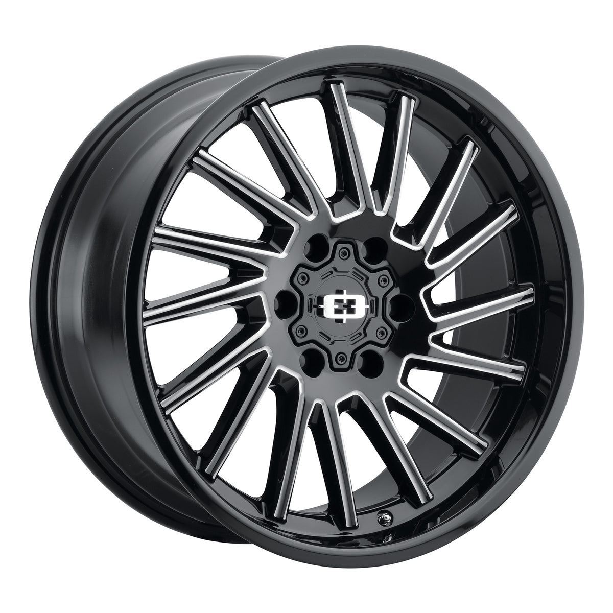 20x9 Vision 306 Rapier Gloss Black Milled Spoke Wheel 6x5.5 (-12mm)