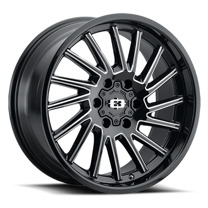 20x10 Vision 306 Rapier Gloss Black Milled Spoke Wheel 6x5.5 (-25mm)