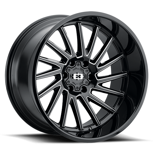 22x12 Vision 306 Rapier Gloss Black Milled Spoke Wheel 5x5.5 (-51mm)