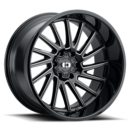 22x10 Vision 306 Rapier Gloss Black Milled Spoke Wheel 6x135 (-19mm)