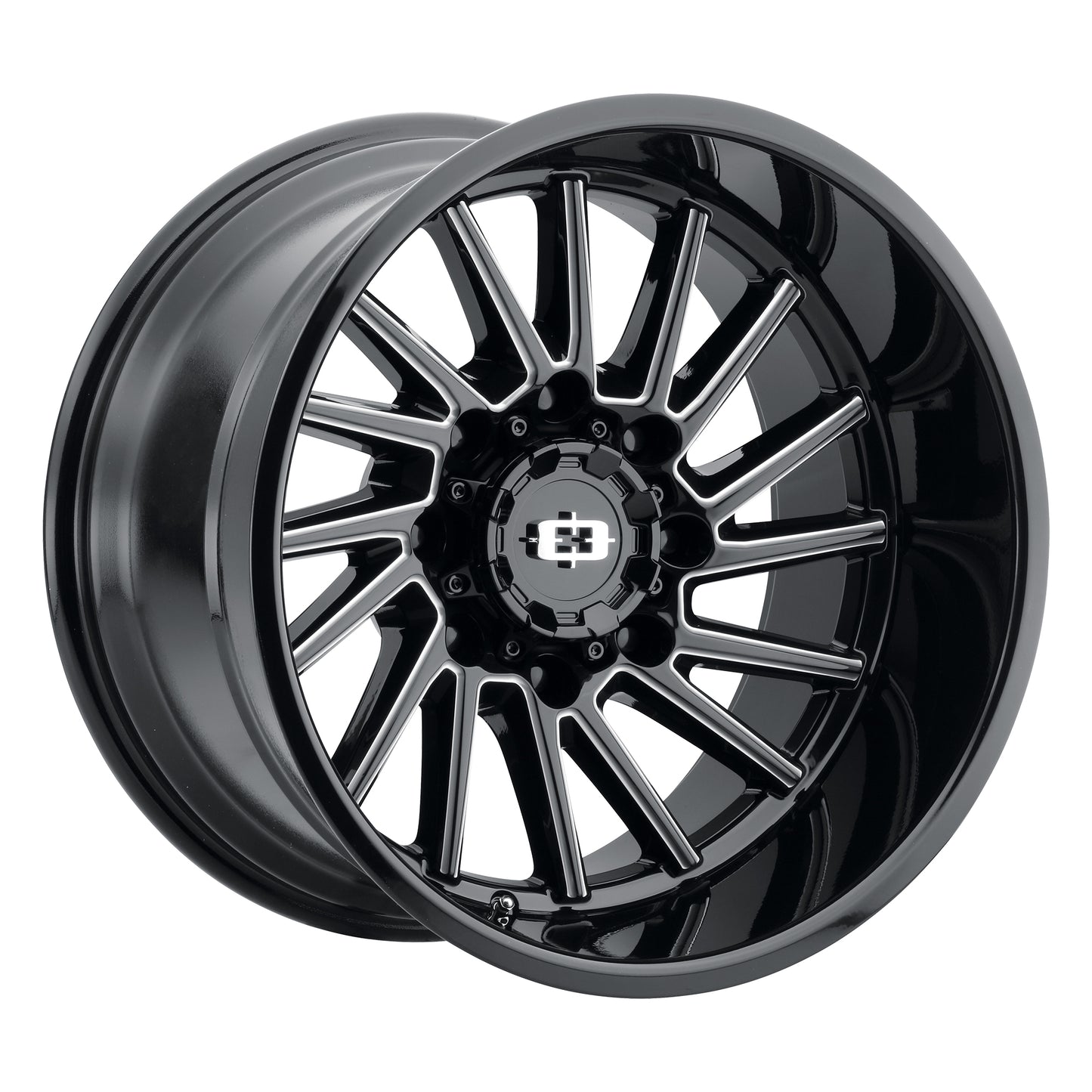 20x9 Vision 306 Rapier Gloss Black Milled Spoke Wheel 8x6.5 (-12mm)