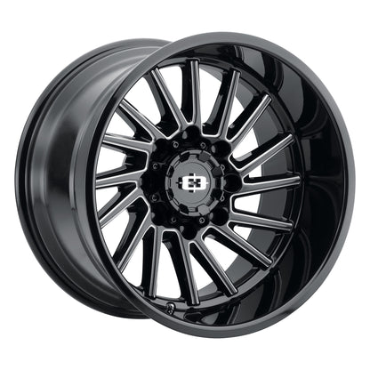 20x9 Vision 306 Rapier Gloss Black Milled Spoke Wheel 8x6.5 (-12mm)