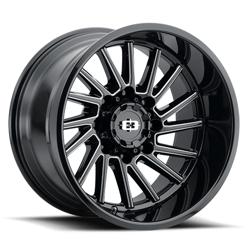 20x9 Vision 306 Rapier Gloss Black Milled Spoke Wheel 8x6.5 (12mm)
