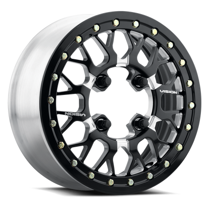 15x7 Vision 346 Storm Gloss Black Milled FORGED UTV BEADLOCK Wheel 4x137 (38mm)