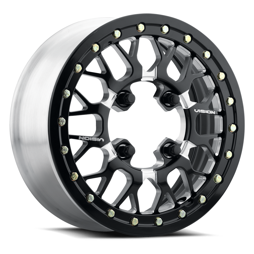 15x6 Vision 346 Storm Black Milled FORGED UTV BEADLOCK Wheel 4x156 (50.6mm)
