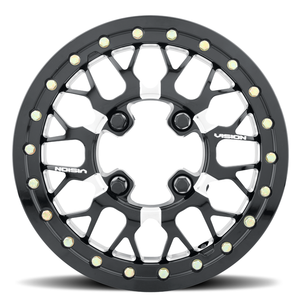 15x6 Vision 346 Storm Black Milled FORGED UTV BEADLOCK Wheel 4x156 (50.6mm)