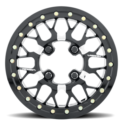 15x6 Vision 346 Storm Black Milled FORGED UTV BEADLOCK Wheel 4x137 (50.6mm)