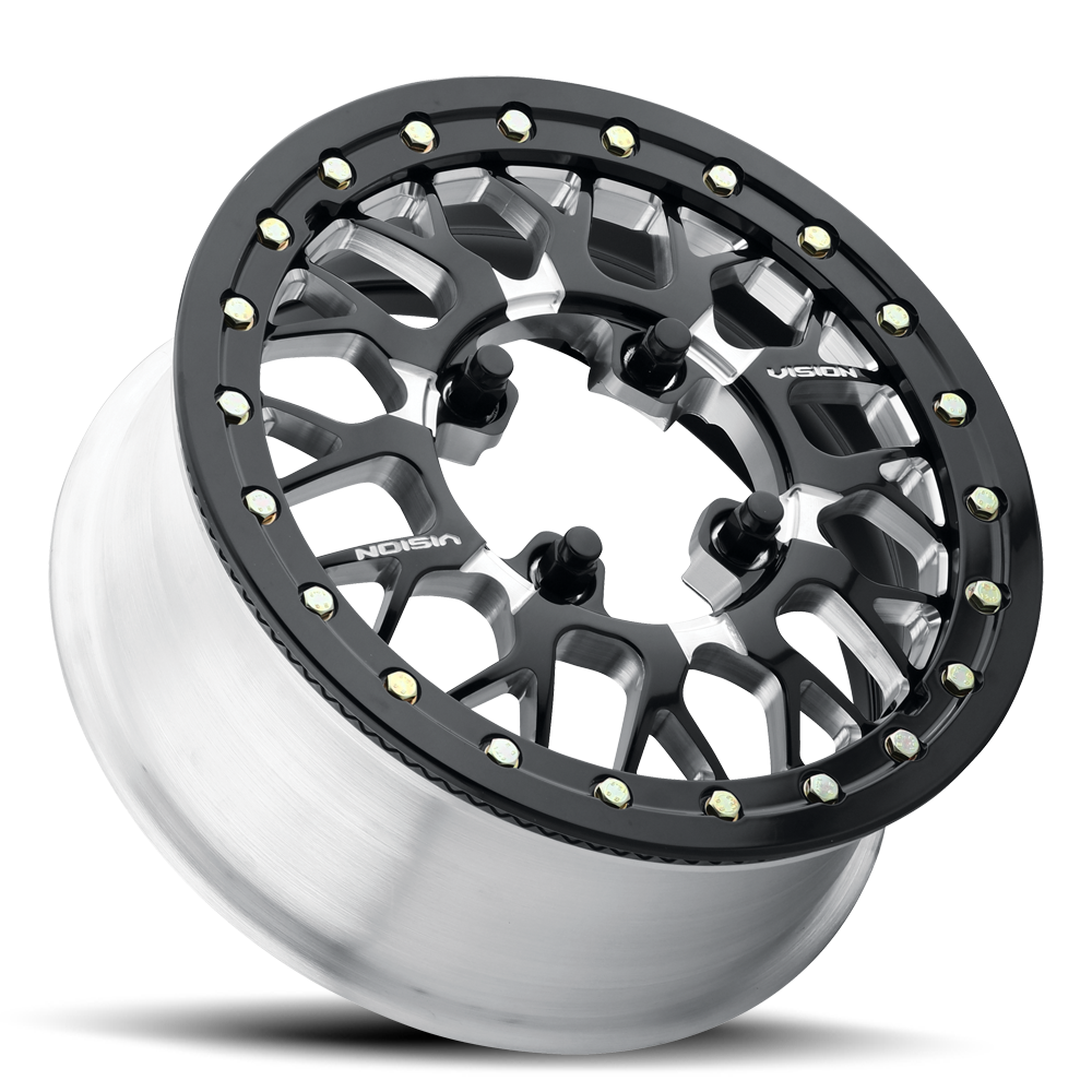 15x6 Vision 346 Storm Black Milled FORGED UTV BEADLOCK Wheel 4x137 (50.6mm)
