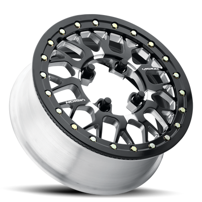 15x7 Vision 346 Storm Gloss Black Milled FORGED UTV BEADLOCK Wheel 4x4.5 (61mm)