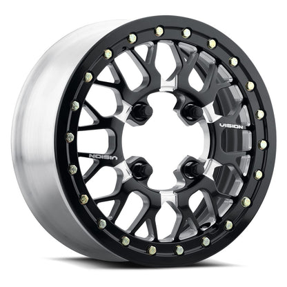 15x10 Vision 346BL Storm Black Milled FORGED UTV BEADLOCK Wheel 4x137 (0mm)