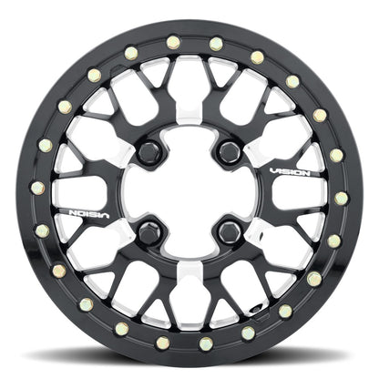 15x10 Vision 346BL Storm Black Milled FORGED UTV BEADLOCK Wheel 4x156 (0mm)