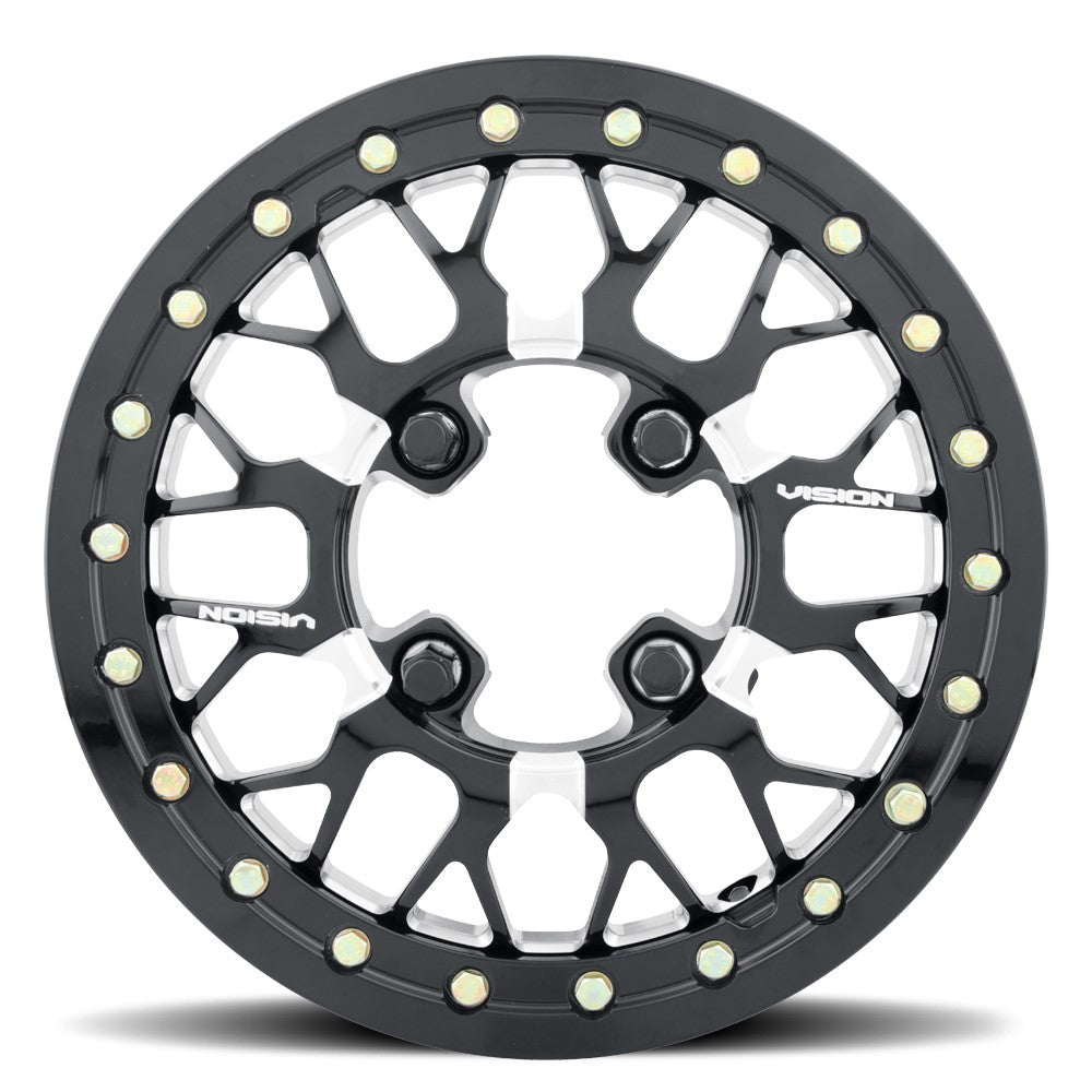 15x10 Vision 346BL Storm Black Milled FORGED UTV BEADLOCK Wheel 5x4.5 (25mm)