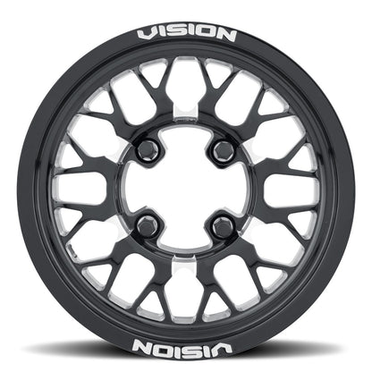 15x10 Vision 346 Storm Gloss Black Milled Spoke FORGED UTV Wheel 4x156 (0mm)