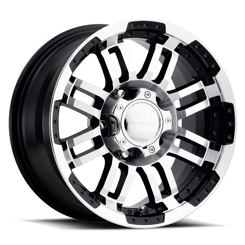16x8 Vision Off-Road 375 Warrior Black Machined Wheel 5x4.5 (0mm)