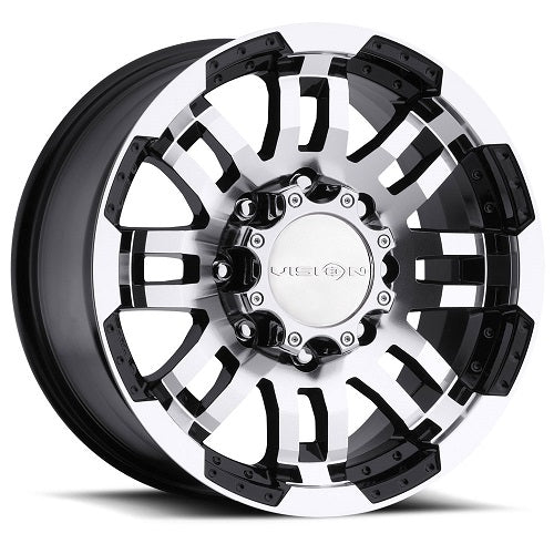 17x8.5 Vision Off-Road 375 Warrior Black Machined Wheel 8x170 (18mm)