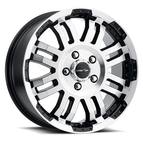 18x7.5 Vision Off-Road 375 Warrior Black Machined Wheel 6x130 (55mm)