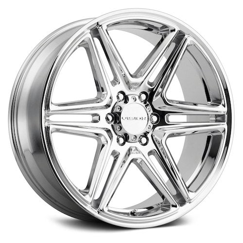 22x9.5 Vision 476 Wedge Chrome Wheel 6x5.5 (30mm)
