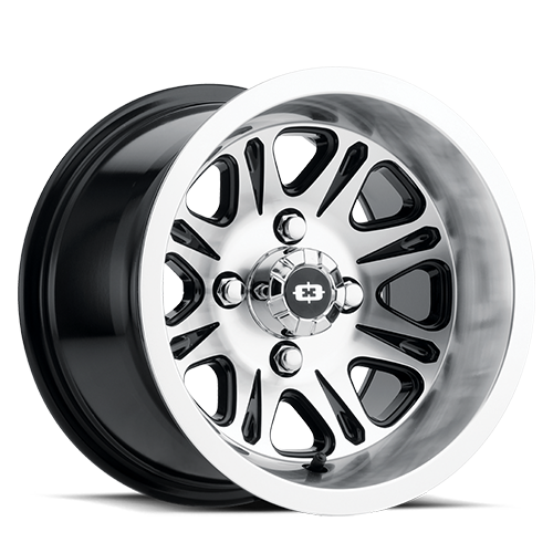 12x8 Vision 547 Spirit Black Machined UTV Wheel 4x4 (-10.2mm)