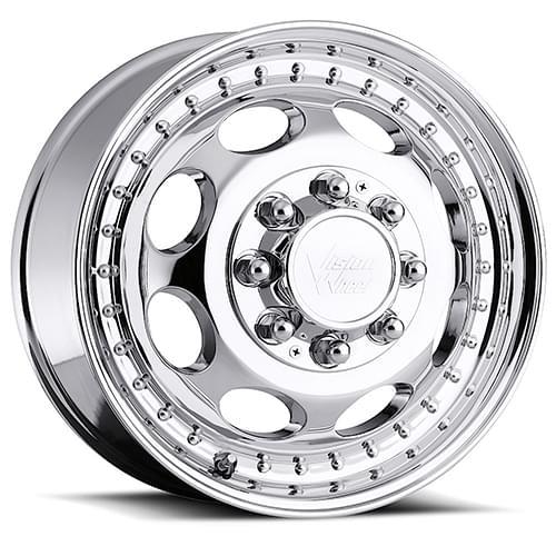 19.5x6.75 Vision 181H Hauler Duallie Chrome Front Wheel 8x6.5 (102mm)