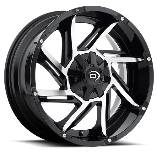 20x12 Vision 422 Prowler Gloss Black Machined Face Wheel 6x5.5 (-51mm)
