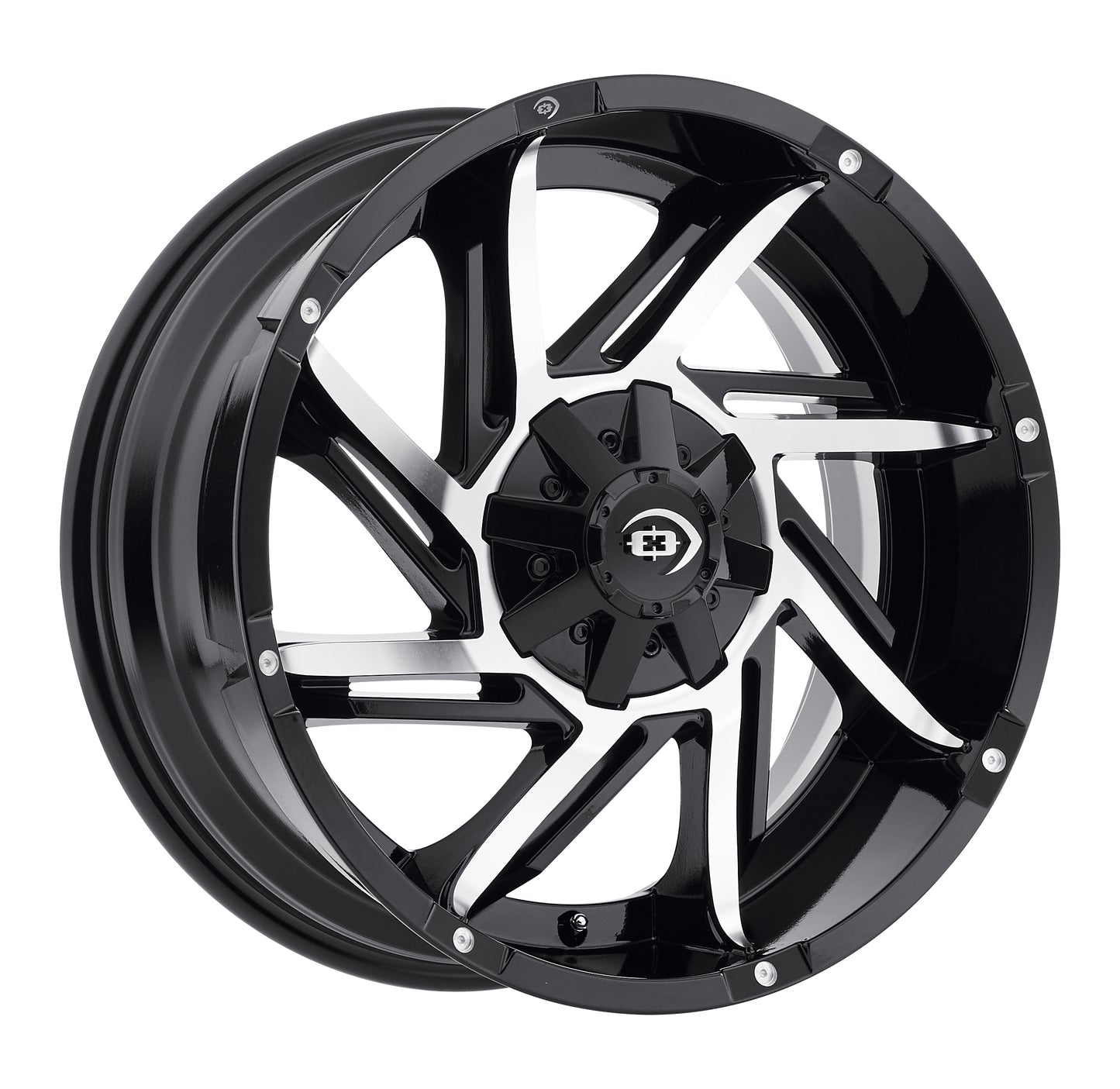 18x9 Vision 422 Prowler Gloss Black Machined Face Wheel 6x135 (-12mm)