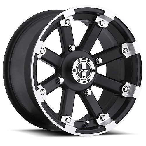 12x7 Vision 393 Lockout Matte Black Mach Lip UTV Wheel 4x115 (2.5mm)