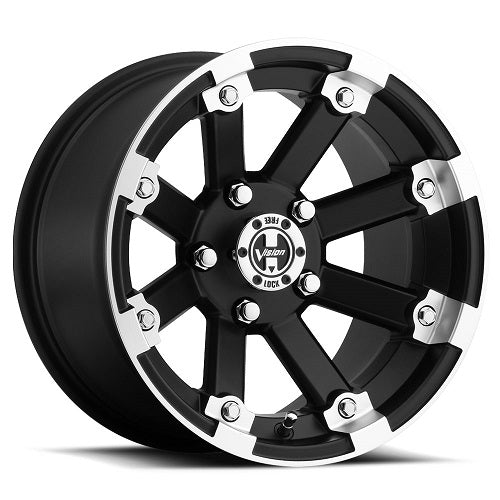 12x7 Vision 393 Lockout Matte Black Mach Lip UTV Wheel 5x4.5 (2.5mm)