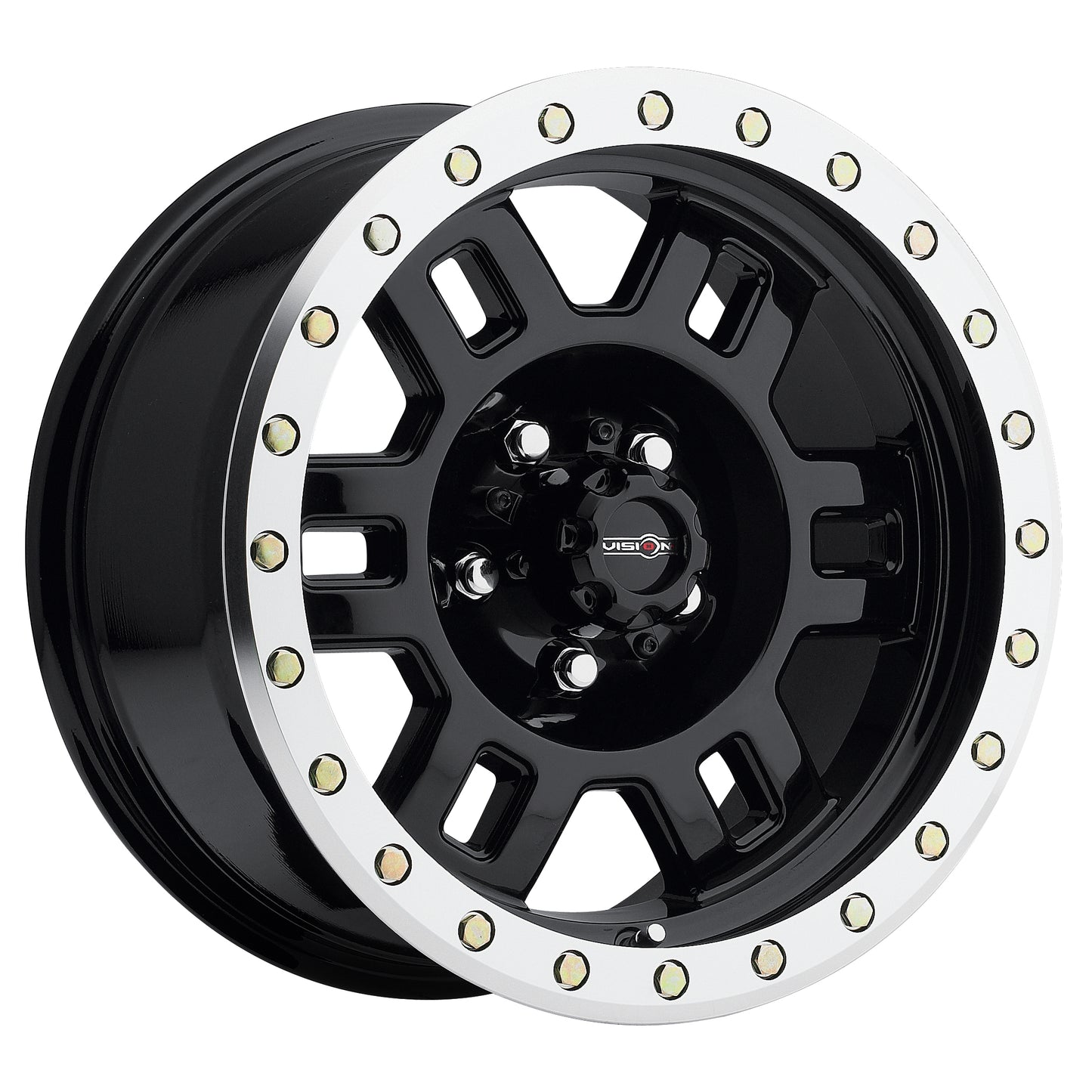 17x8.5 Vision 398 Manx Beadlock Gloss Black Wheel Blank (-15mm)
