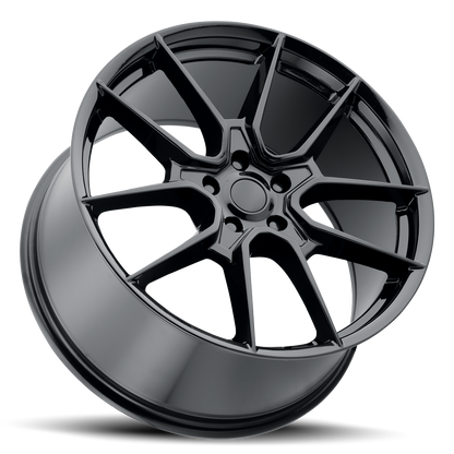 20x10 Voxx Replica Mustang GT5 Dark Horse Gloss Black Wheel 5x4.5 (48mm)