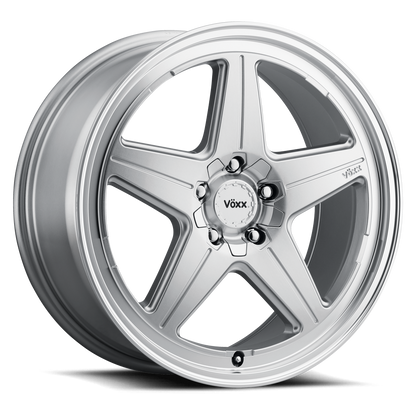 17x7.5 Voxx Nesso Silver W/Machined Lip Wheel 5x4.25/5x4.5 (40mm)