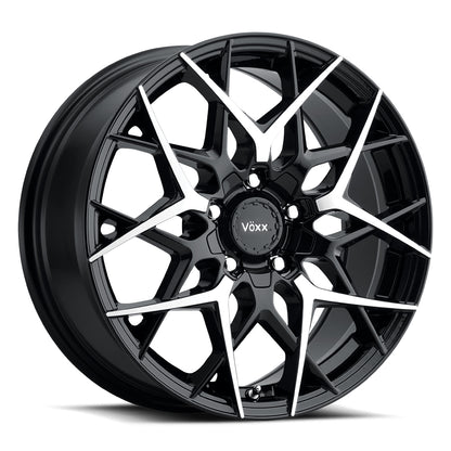 17x7.5 Voxx Paso Gloss Black w/ Machined Face Wheel 5x112/5x120 (40mm)