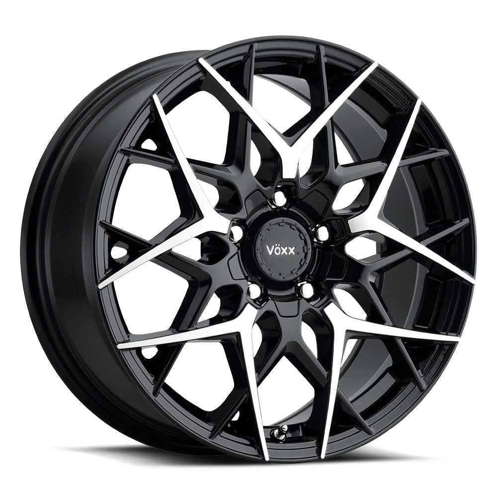 17x7.5 Voxx Paso Gloss Black w/ Machined Face Wheel 5x4.25/5x4.5 (40mm)