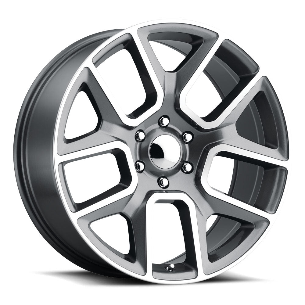 22x9 Voxx Replica Ram 1500 Gunmetal Machined Face Wheel 6x5.5 (18mm)
