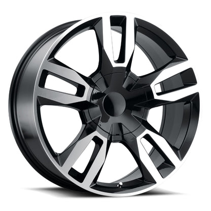 22x9 Voxx Replica RST Gloss Black Machined Face Wheel 6x5.5 (24mm)