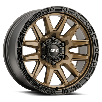 18x9 G-FX TR26 Bronze w/Black Lip & Matte Black Bolts Wheel 6x5.5 (0mm)