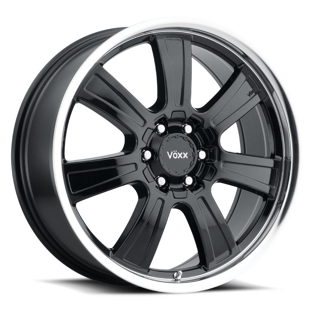 18x8.5 Voxx Turin Gloss Black Mirror Machined Lip Wheel 6x120/6x5.5 (39mm)